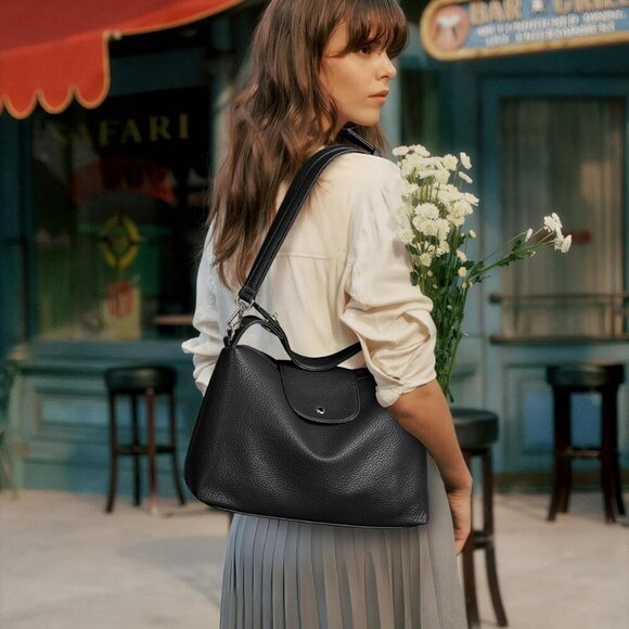 KALIDI Soft Vegan Leather Hobo Bag, Crossbody Purses Satchel for Women with Top - Picture 2 of 7